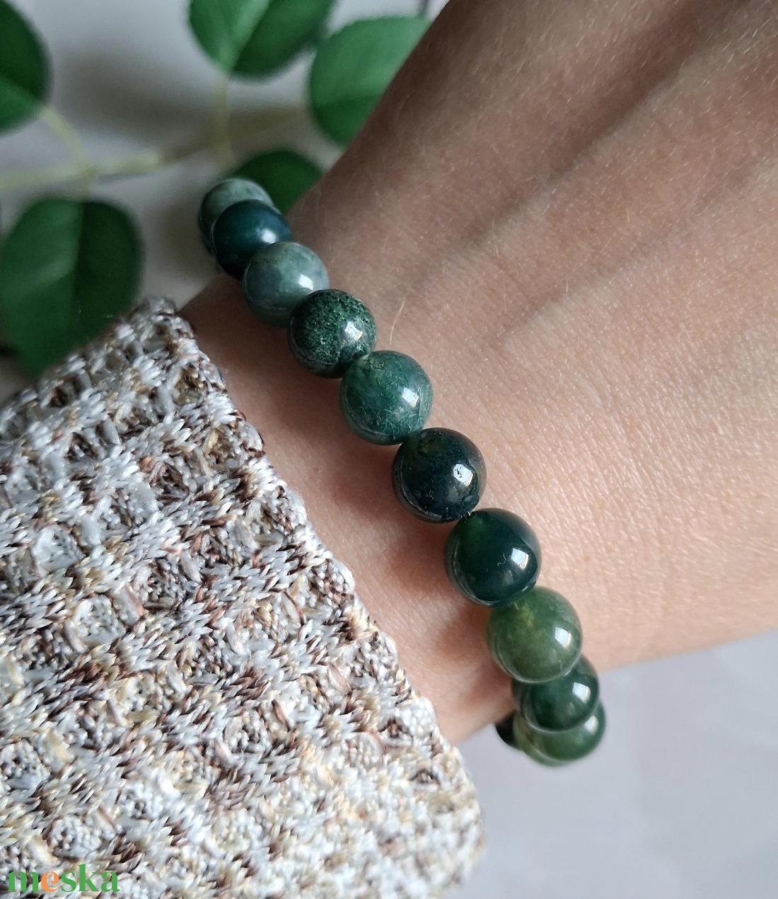 Moha achát ásvány karkötő - önbecsülés, siker - ékszer - karkötő - ásványkarkötő - Meska.hu