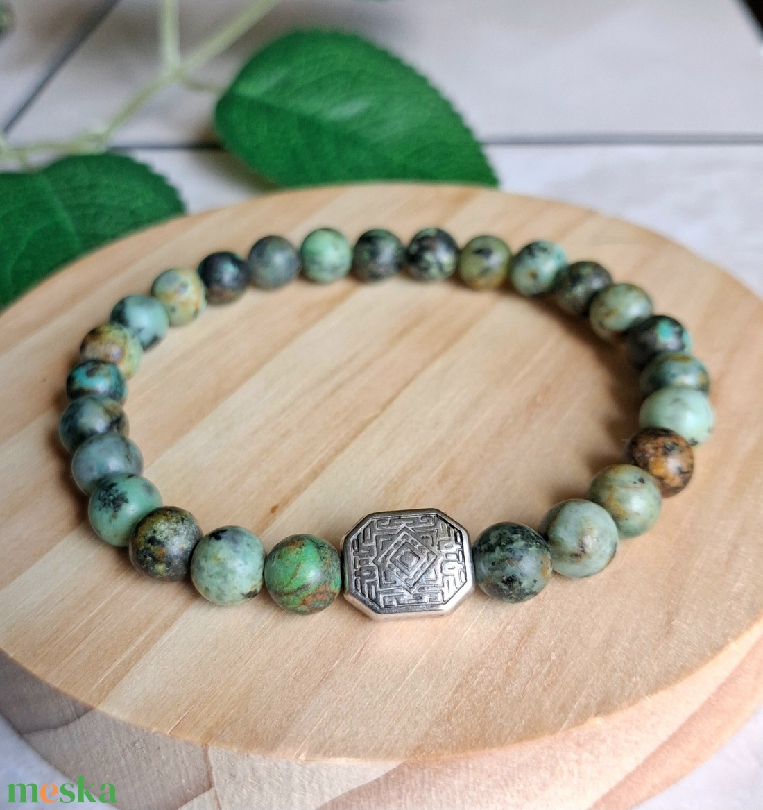 Afrikai türkiz ásvány karkötő- megújulás, egyensúly - ékszer - karkötő - ásványkarkötő - Meska.hu