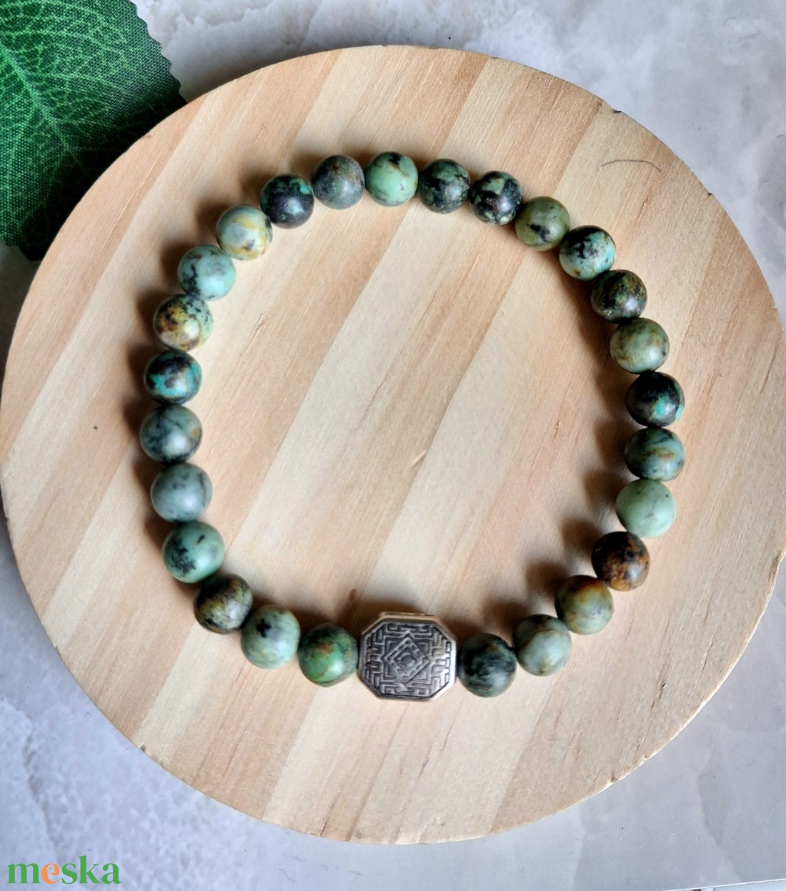 Afrikai türkiz ásvány karkötő- megújulás, egyensúly - ékszer - karkötő - ásványkarkötő - Meska.hu