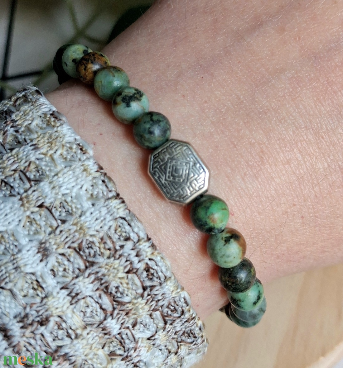 Afrikai türkiz ásvány karkötő- megújulás, egyensúly - ékszer - karkötő - ásványkarkötő - Meska.hu
