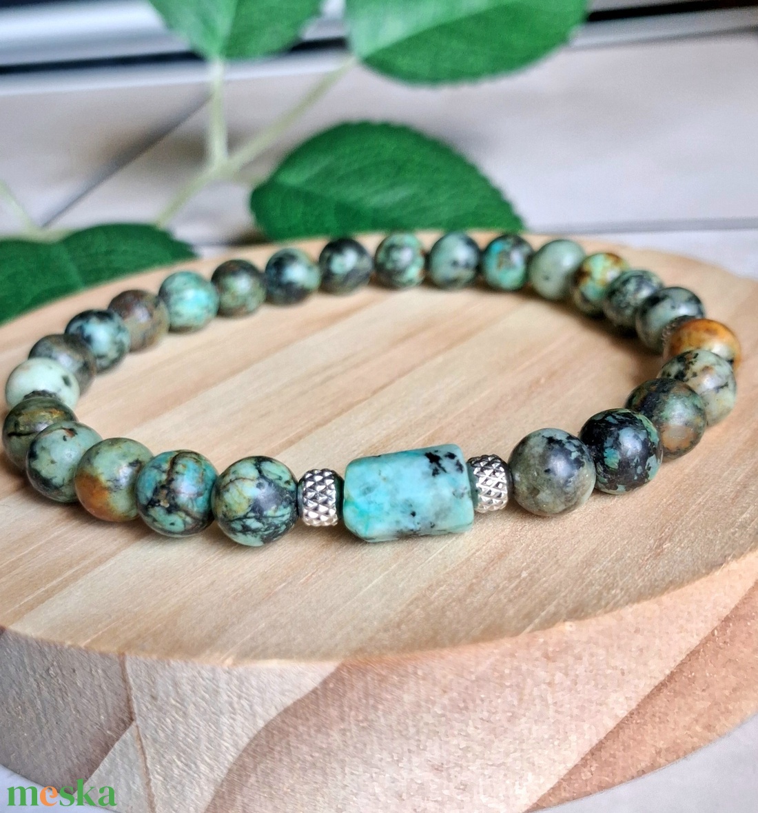 Afrikai türkiz ásvány karkötő- megújulás, egyensúly - ékszer - karkötő - ásványkarkötő - Meska.hu