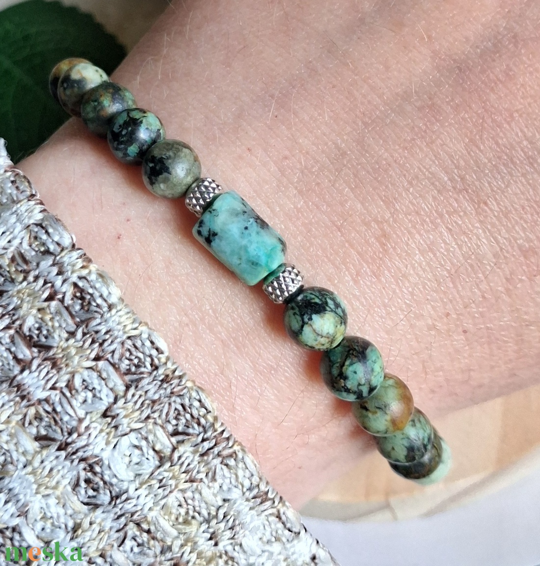 Afrikai türkiz ásvány karkötő- megújulás, egyensúly - ékszer - karkötő - ásványkarkötő - Meska.hu