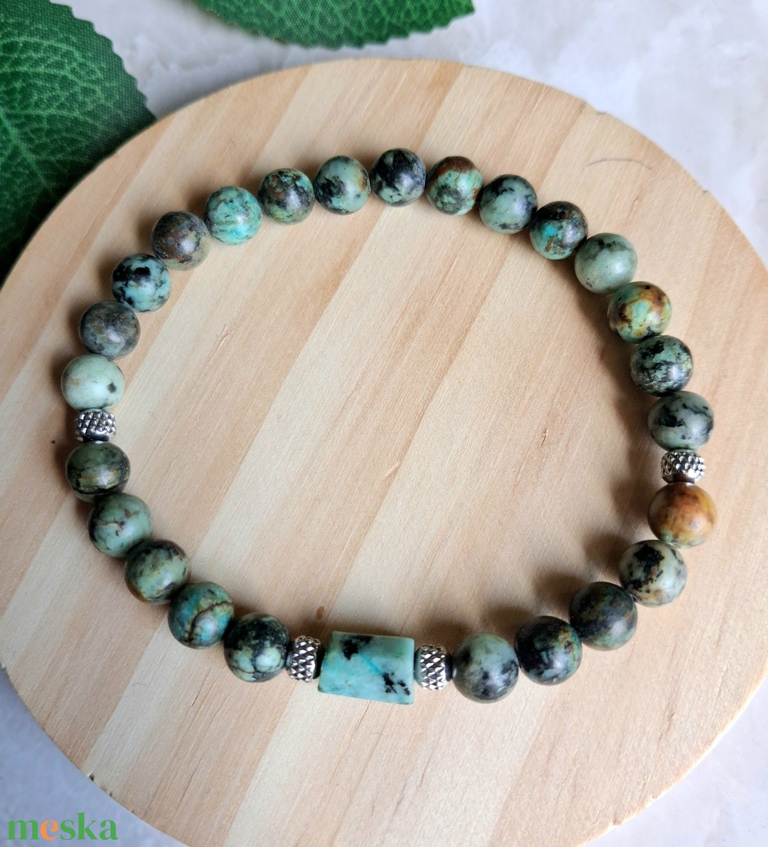 Afrikai türkiz ásvány karkötő- megújulás, egyensúly - ékszer - karkötő - ásványkarkötő - Meska.hu