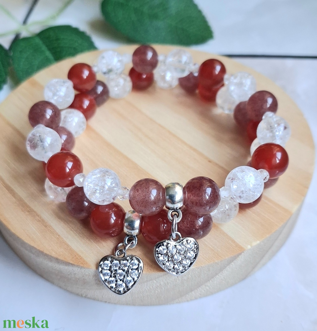 Anya-lánya páros ásvány karkötő - szeretet és összetartozás- videós bemutatással - ékszer - karkötő - ásványkarkötő - Meska.hu