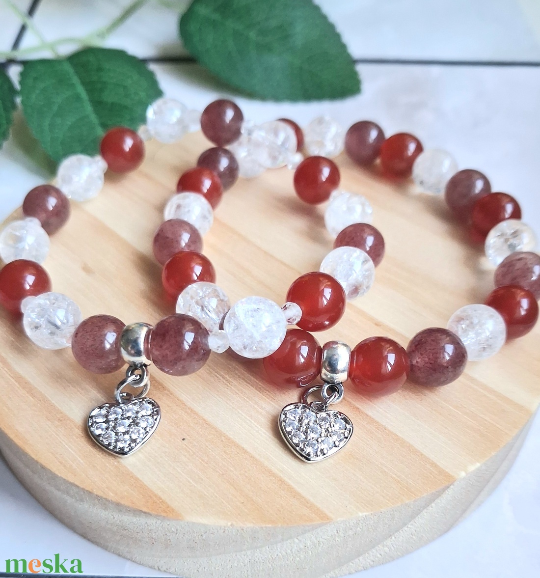 Anya-lánya páros ásvány karkötő - szeretet és összetartozás- videós bemutatással - ékszer - karkötő - ásványkarkötő - Meska.hu