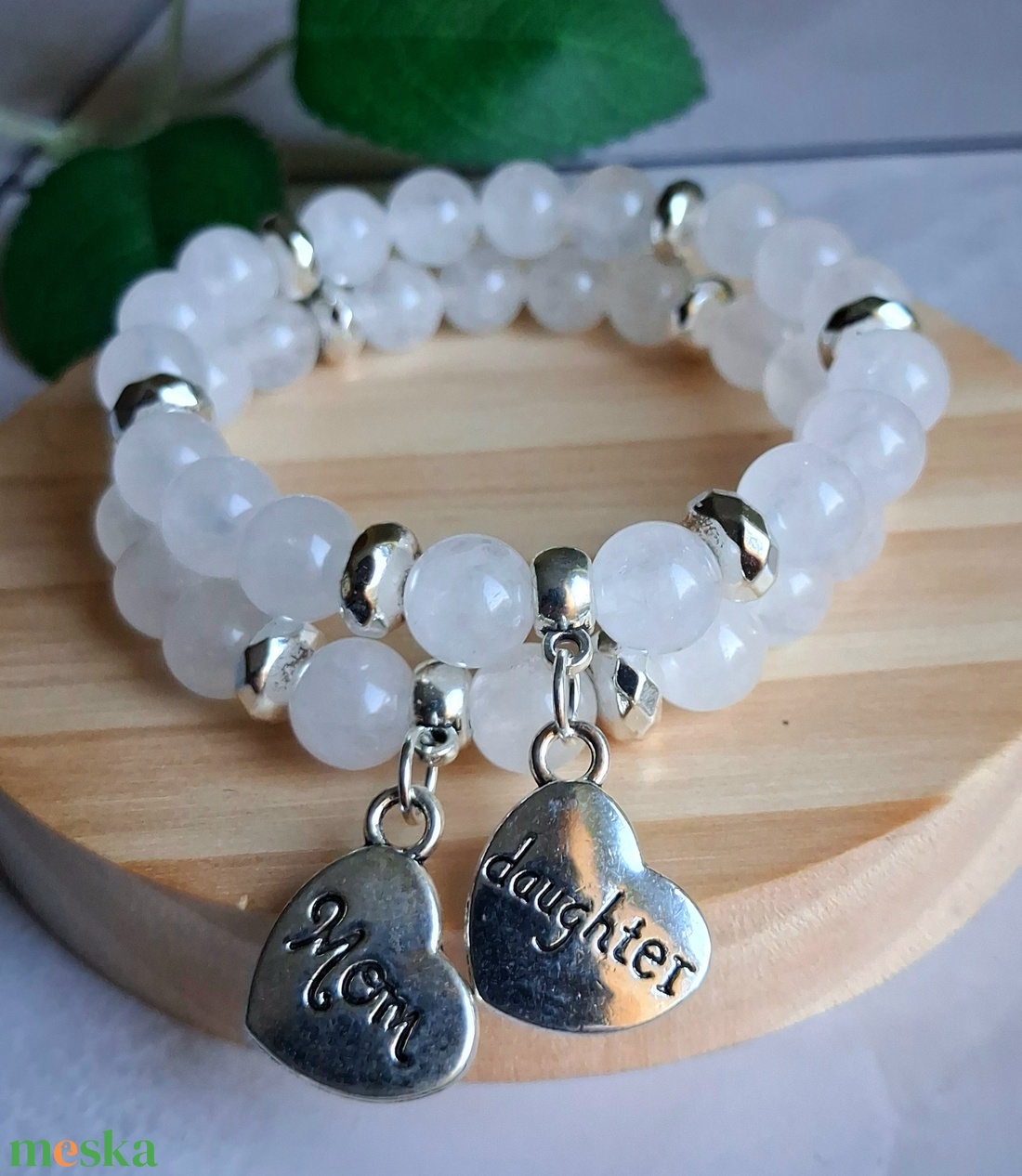 Minimal anya lánya ásvány karkötőszett anyák napjára - ékszer - karkötő - ásványkarkötő - Meska.hu
