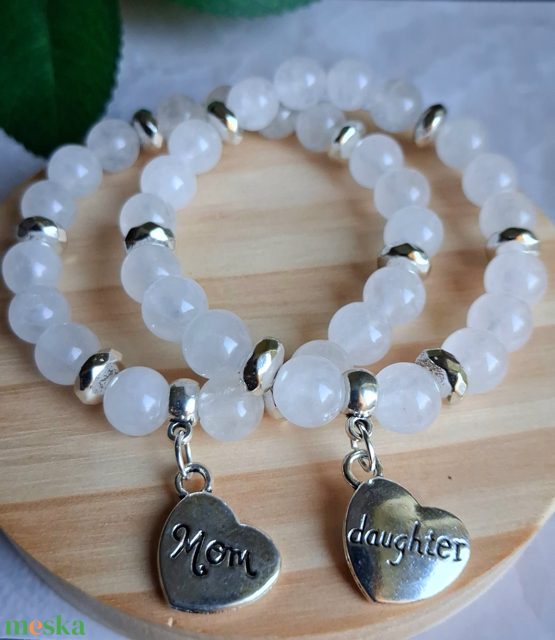 Minimal anya lánya ásvány karkötőszett anyák napjára - ékszer - karkötő - ásványkarkötő - Meska.hu