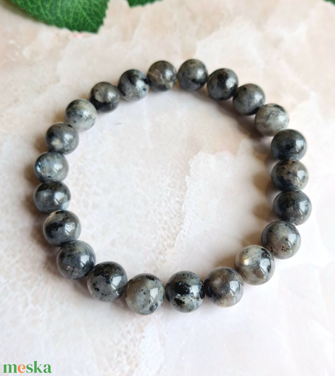 Larvikit (norvég labradorit) ásvány karkötő - ékszer - karkötő - ásványkarkötő - Meska.hu