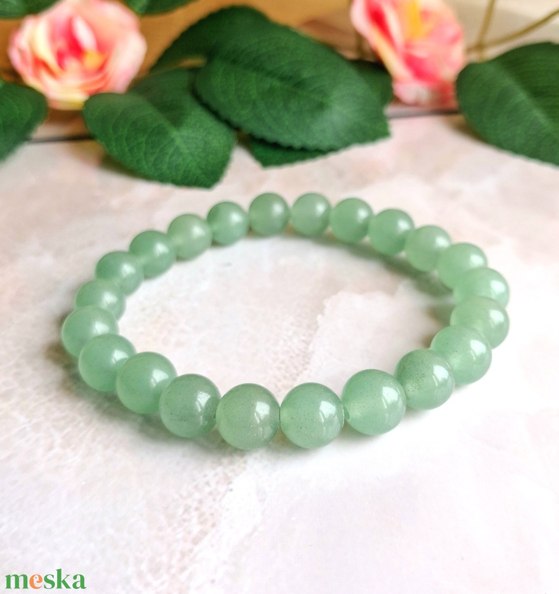 Zöld aventurin ásvány karkötő - ékszer - karkötő - ásványkarkötő - Meska.hu
