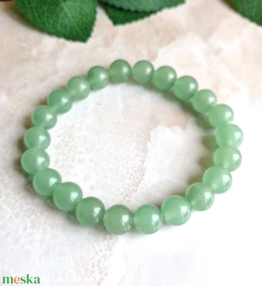 Zöld aventurin ásvány karkötő - ékszer - karkötő - ásványkarkötő - Meska.hu