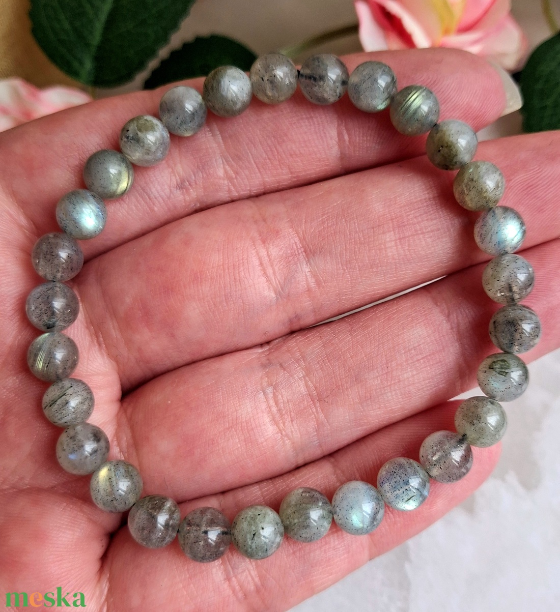 AA minőségű labradorit ásvány karkötő 6 mm - videóval - ékszer - karkötő - ásványkarkötő - Meska.hu