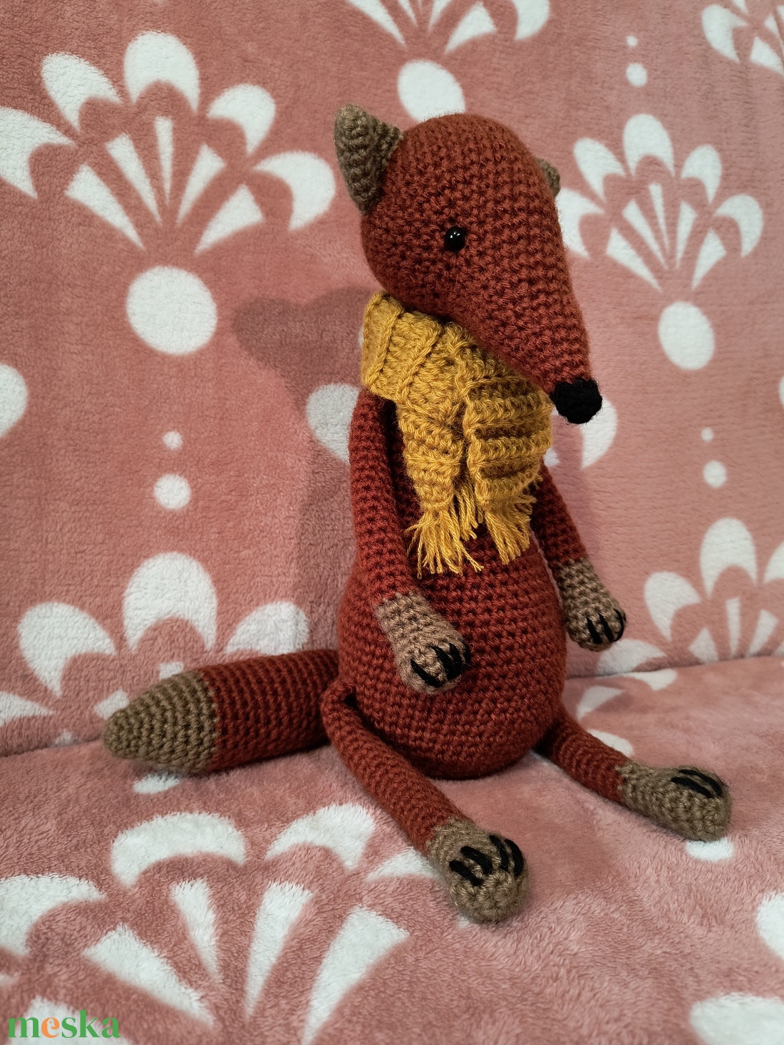 Amigurumi Róka sállal - játék & sport - plüssállat & játékfigura - róka - Meska.hu