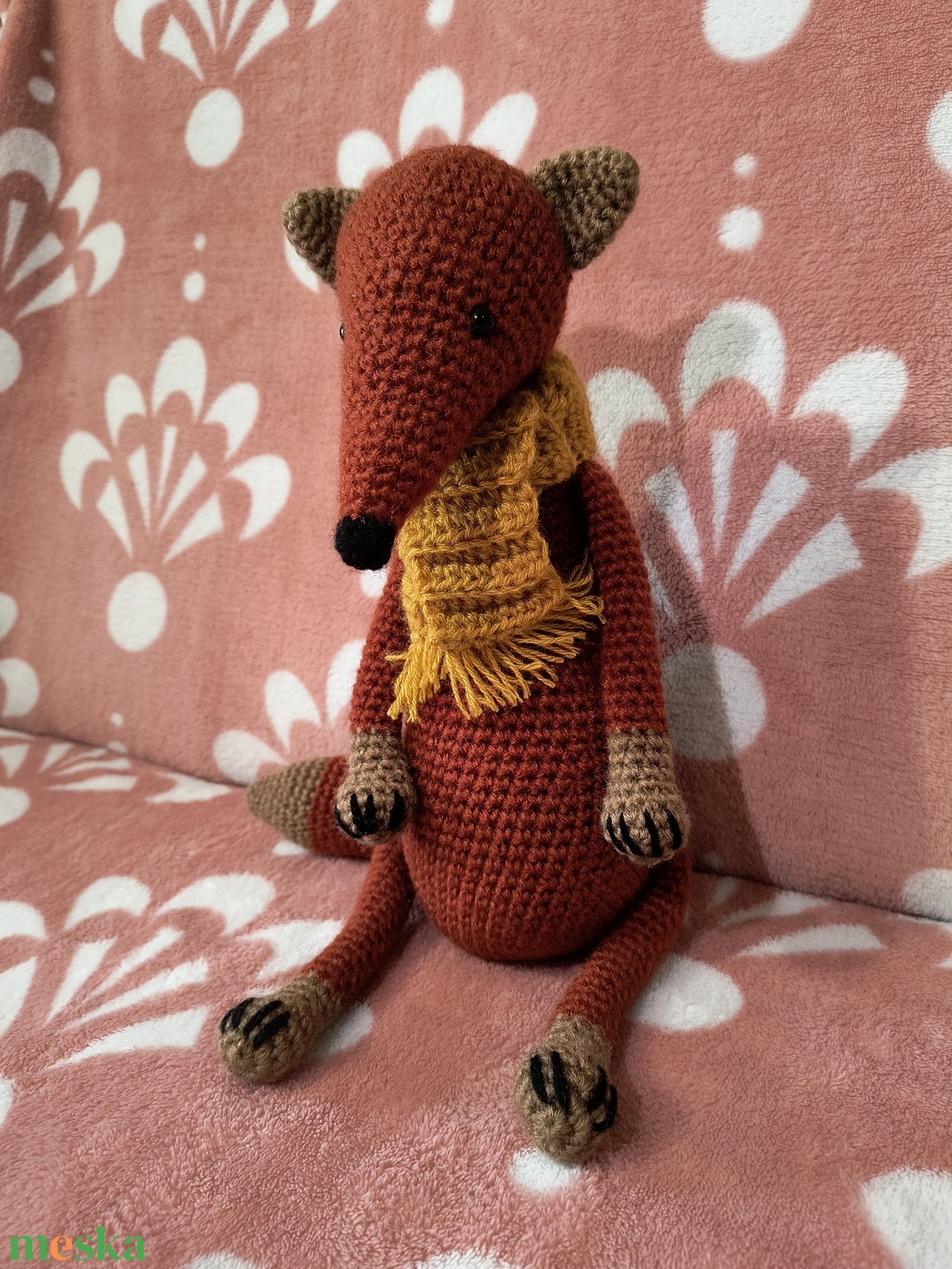 Amigurumi Róka sállal - játék & sport - plüssállat & játékfigura - róka - Meska.hu