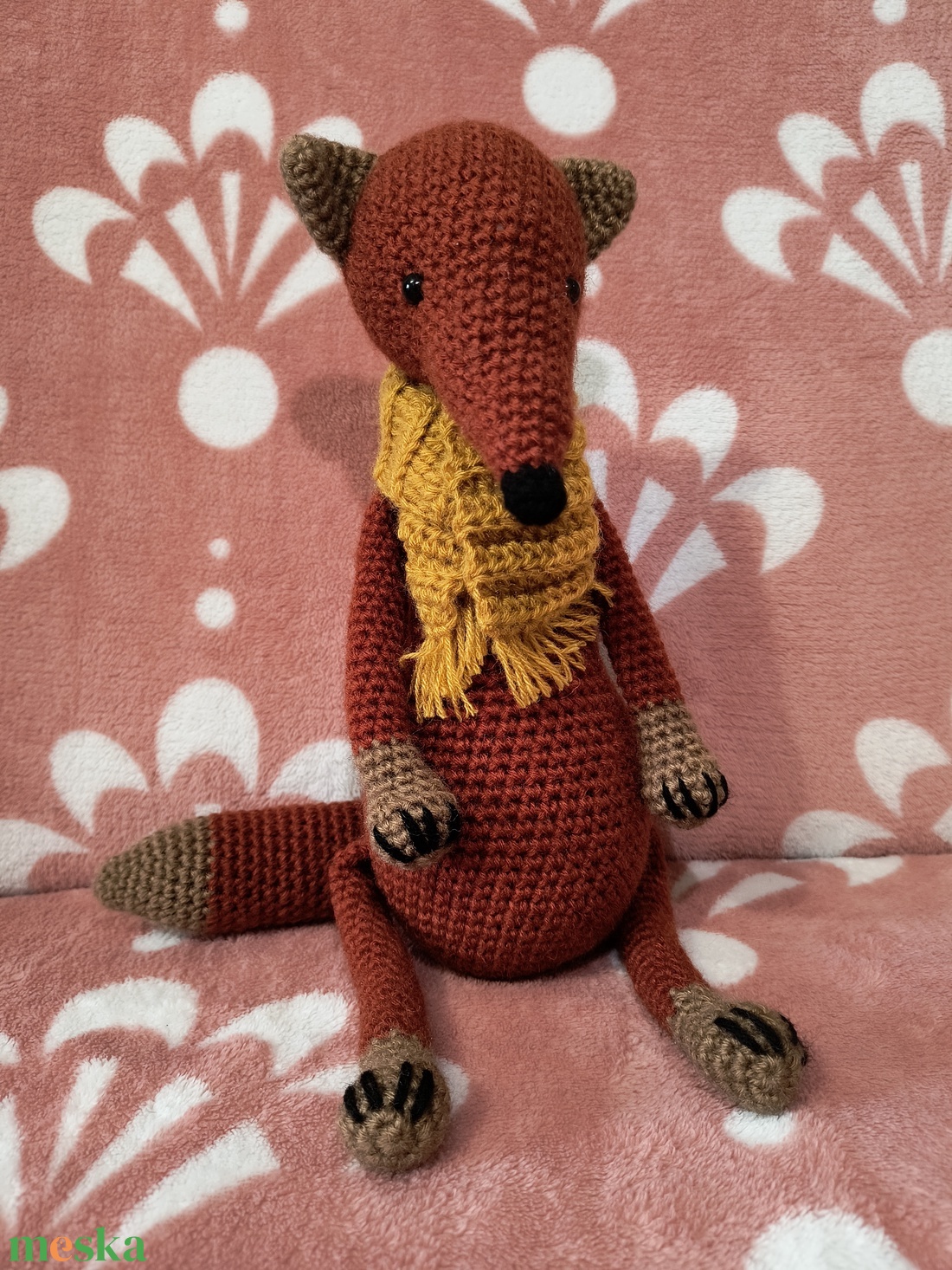 Amigurumi Róka sállal - játék & sport - plüssállat & játékfigura - róka - Meska.hu