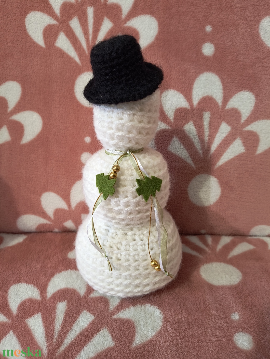 Amigurumi Hóember - Lakásdekor - karácsony - karácsonyi lakásdekoráció - karácsonyi lakásdíszek - Meska.hu