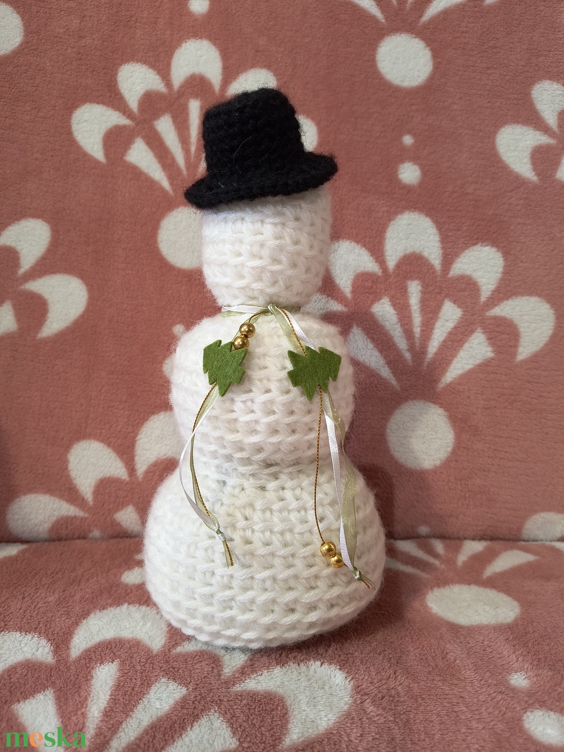 Amigurumi Hóember - Lakásdekor - karácsony - karácsonyi lakásdekoráció - karácsonyi lakásdíszek - Meska.hu