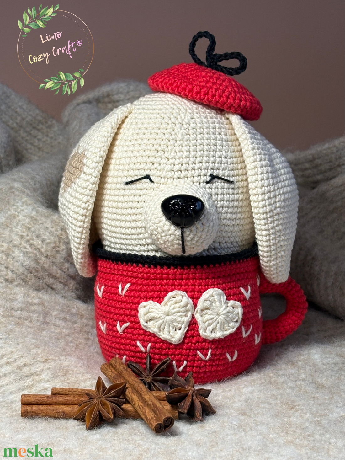 Kutyus bögrében - Lakásdekoráció - karácsony - karácsonyi lakásdekoráció - karácsonyi lakásdíszek - Meska.hu