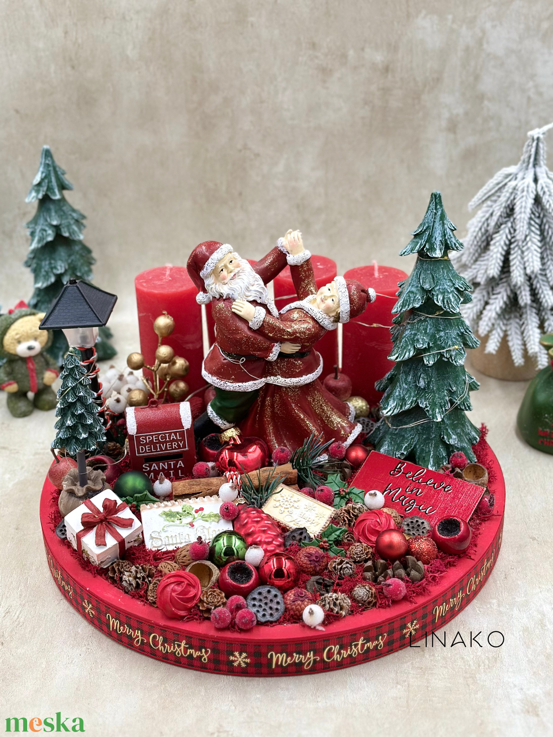 Télapós adventi dekoráció - karácsony - adventi díszek - adventi asztaldísz - Meska.hu