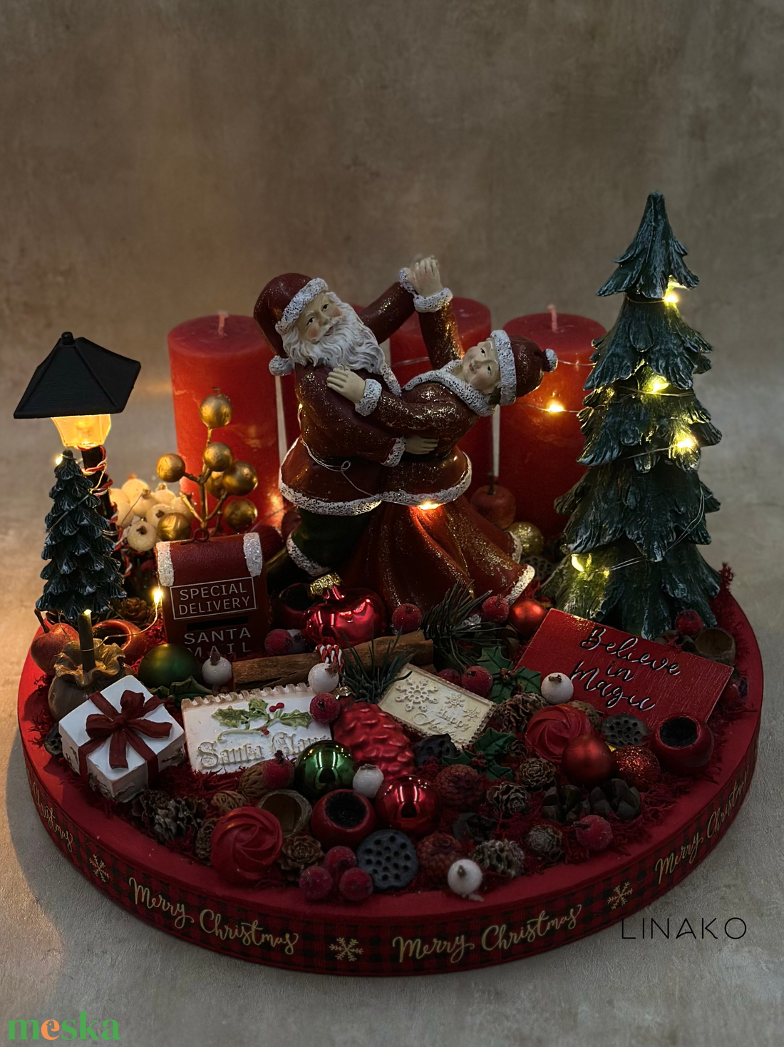 Télapós adventi dekoráció - karácsony - adventi díszek - adventi asztaldísz - Meska.hu