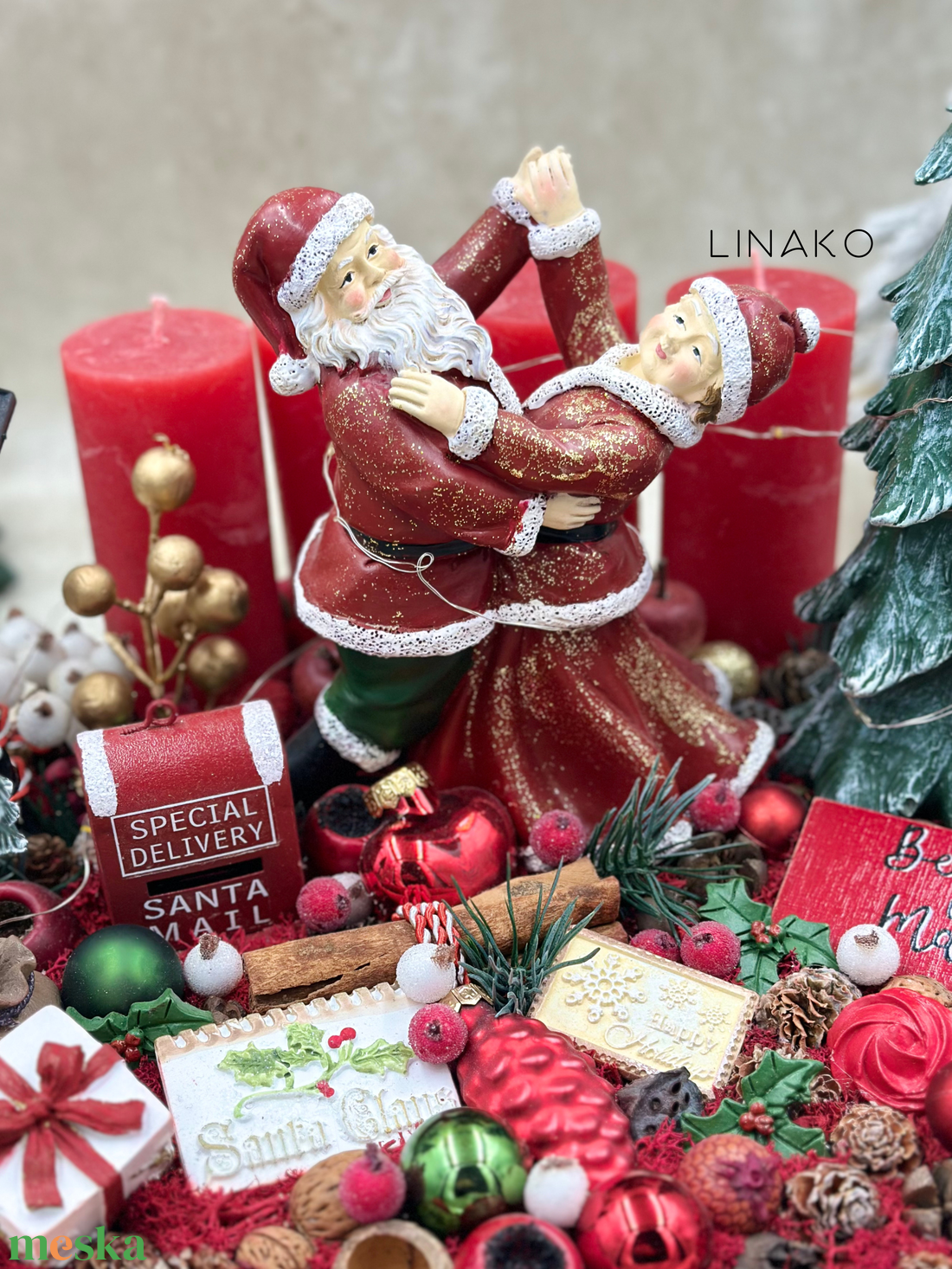 Télapós adventi dekoráció - karácsony - adventi díszek - adventi asztaldísz - Meska.hu