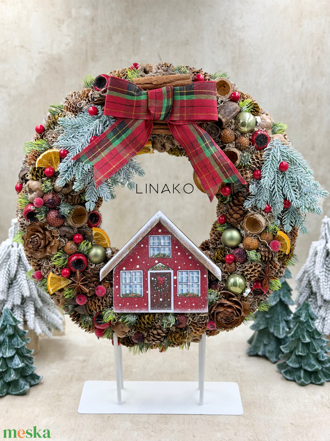 Téli ajtódisz - karácsony - karácsonyi lakásdekoráció - karácsonyi ajtódíszek - Meska.hu