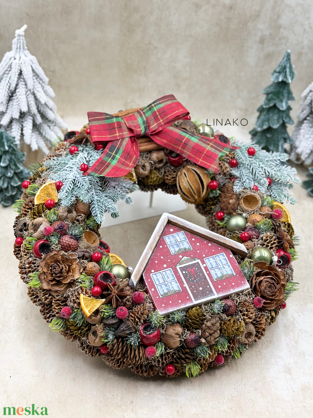 Téli ajtódisz - karácsony - karácsonyi lakásdekoráció - karácsonyi ajtódíszek - Meska.hu