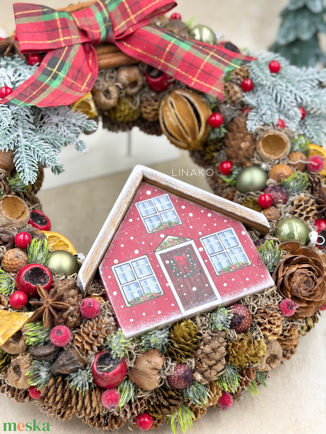 Téli ajtódisz - karácsony - karácsonyi lakásdekoráció - karácsonyi ajtódíszek - Meska.hu