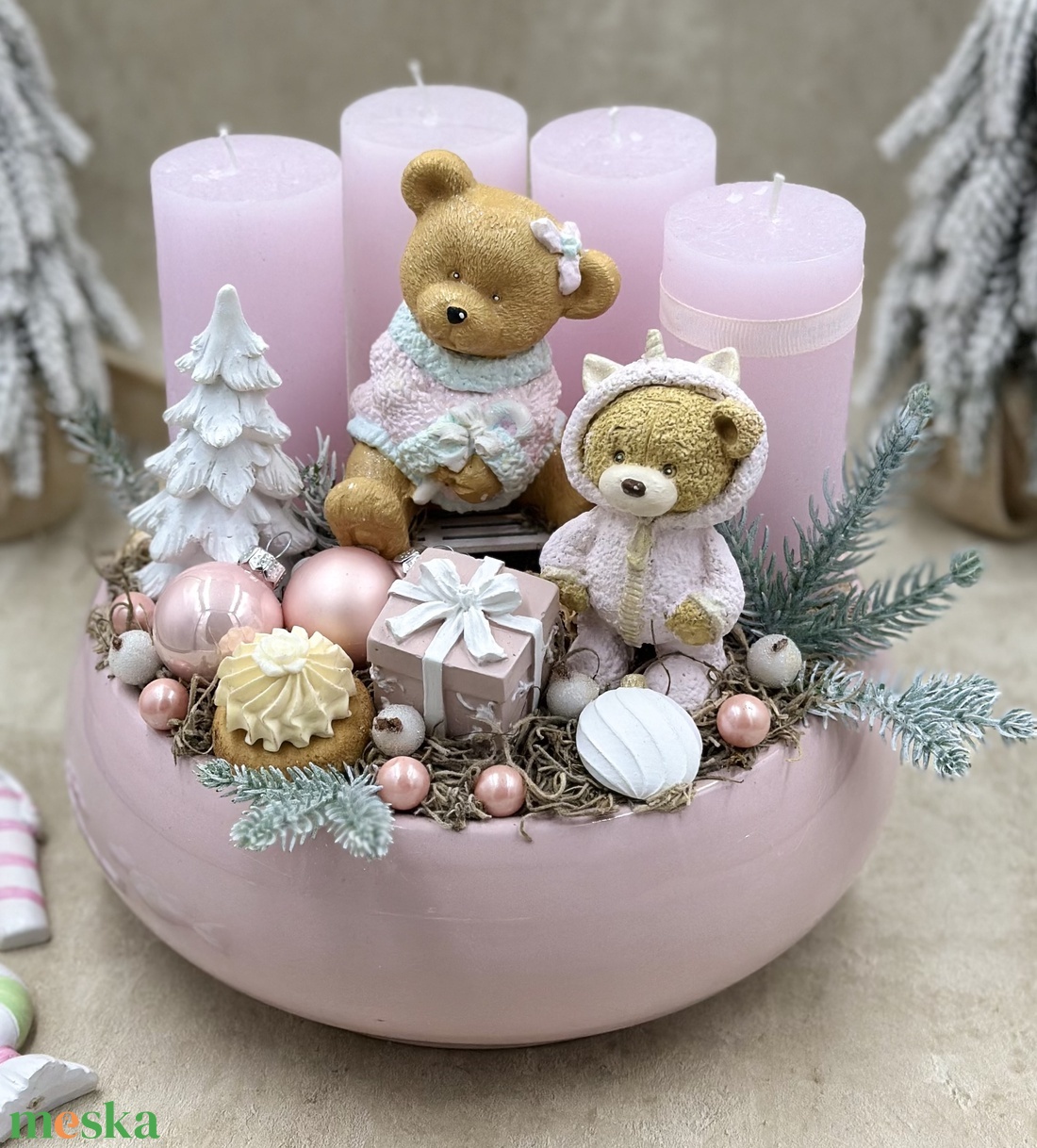 Adventi asztaldísz - karácsony - adventi díszek - adventi asztaldísz - Meska.hu
