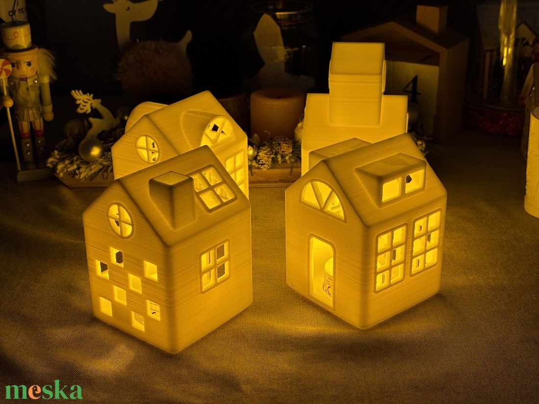 Karácsonyi házikók - karácsony - karácsonyi lakásdekoráció - karácsonyi falu, házikó - Meska.hu