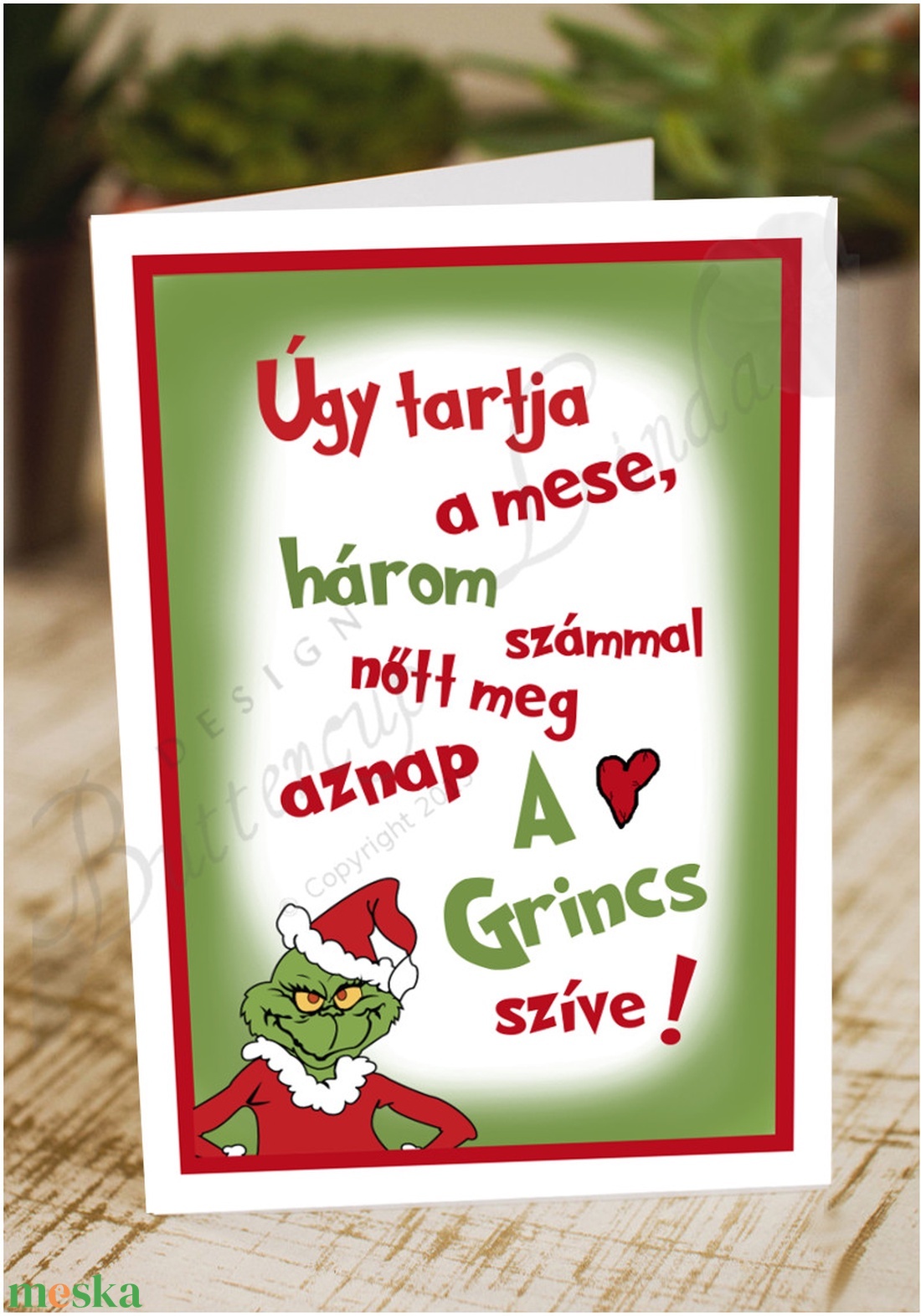 Karácsonyi Képeslap, Grincs Adventi Képeslap, Karácsonyi Dekoráció, Karácsonyi vicces üdvözlőlap  - karácsony - Meska.hu