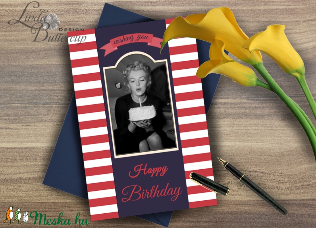 Szülinapi üdvözlőlap, Marilyn Monroe, Vicces Születésnapi képeslap, Szülinap kártya, Apa, Apu, Apák napja -  - Meska.hu
