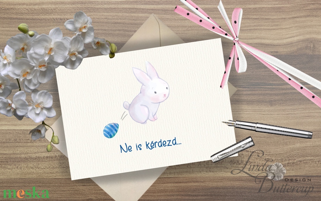 Húsvéti Képeslap, Vicces Húsvéti lap, Boldog Húsvétot, Húsvéti üdvözlőlap, Húsvéti Nyuszi, Nyúl, tojás - otthon & életmód - papír, írószer - ajándékozás kellékei - képeslap, üdvözlőlap - Meska.hu