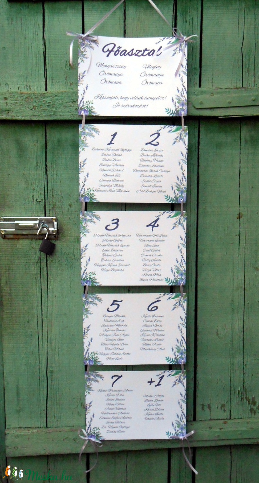 Vintage Esküvő, Ültetési rend, Esküvői Ültetésrend, Virágos, Rusztikus, Esküvő ültető kártya, Dekor, levendula -  - Meska.hu