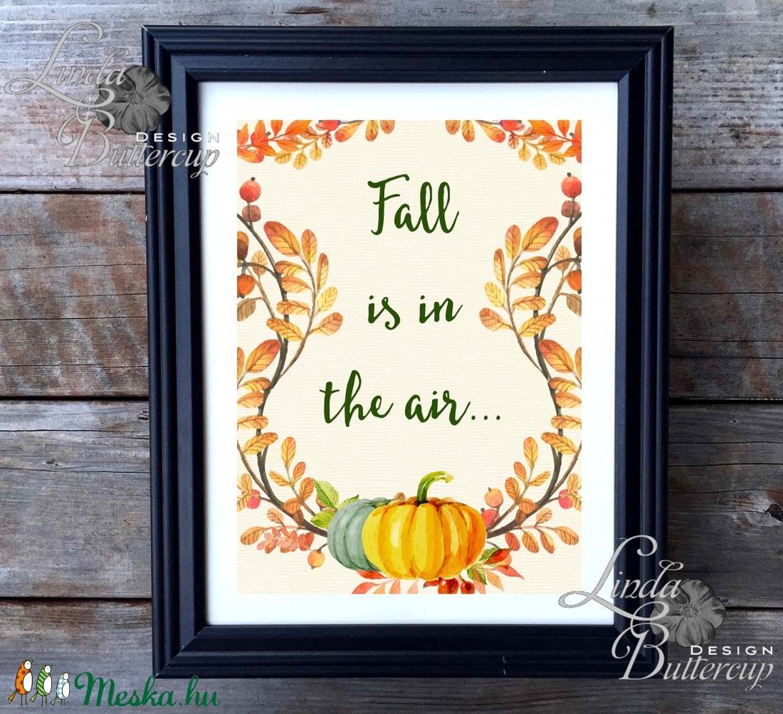 Őszi dekoráció, őszi falikép, őszi falevelek, levél festmény, őszi kép, levél falikép, dekor, tök  -  - Meska.hu