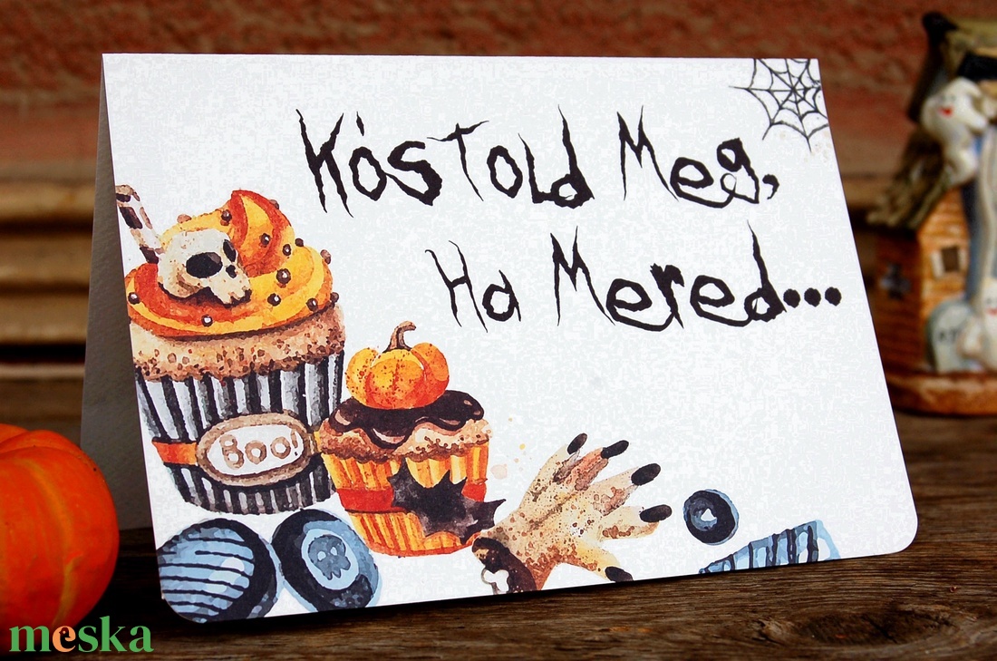 Halloween dekoráció, tábla, Halloween dísz, Hallowenn party, dekor, képeslap, őszi, party kellék, kép, festmény - otthon & életmód - dekoráció - halloween - halloweeni meghívó, képeslap, ajándékkísérő - Meska.hu