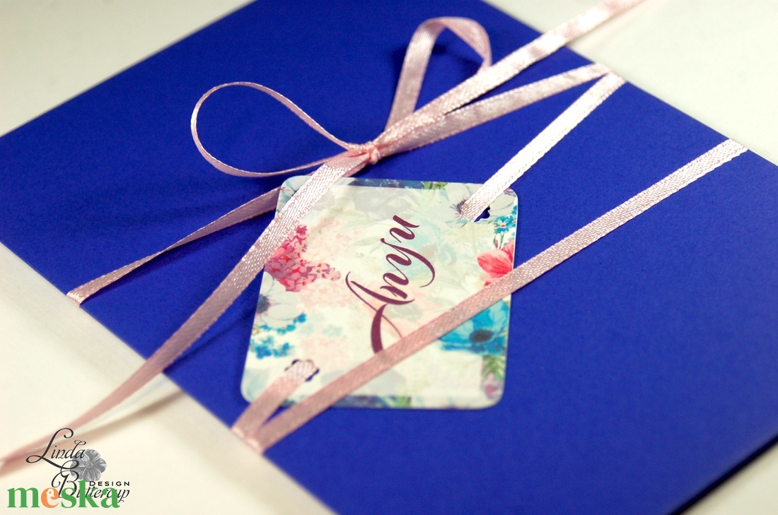 Egyedi Anyák napi Képeslap, Anyák napja üdvözlőlap, Anya Képeslap,Tavaszi virág, pipacs, orgona, réti virágos, kék,  -  - Meska.hu