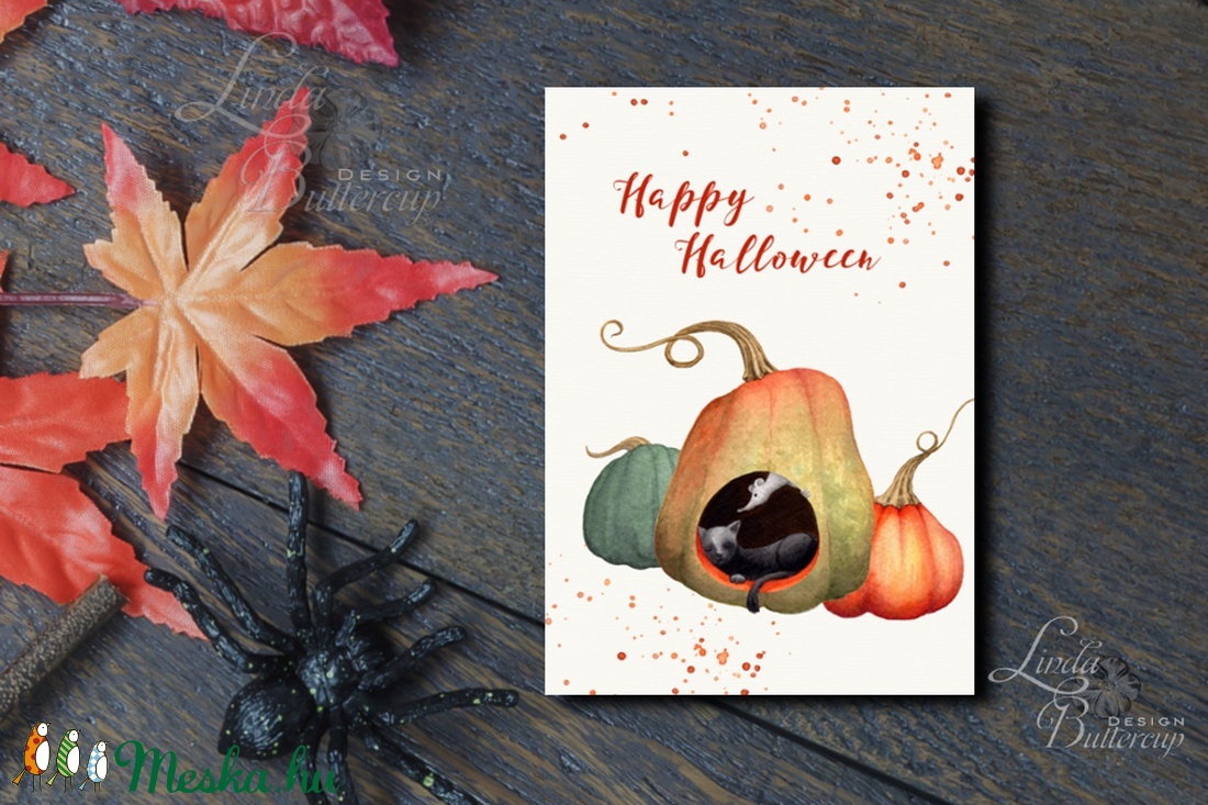 Halloween Képeslap, Halloween Üdvözlőlap, őszi, ősz, tök, narancs, cica, lap, pók, egér, egérke, pumpkin, mouse, levél - halloween - halloweeni dekoráció - Meska.hu Halloween Képeslap, Halloween Üdvözlőlap, őszi, ősz, tök, narancs, cica, lap, pók, egér, egérke, pumpkin, mouse, levél - halloween - halloweeni dekoráció - Meska.hu