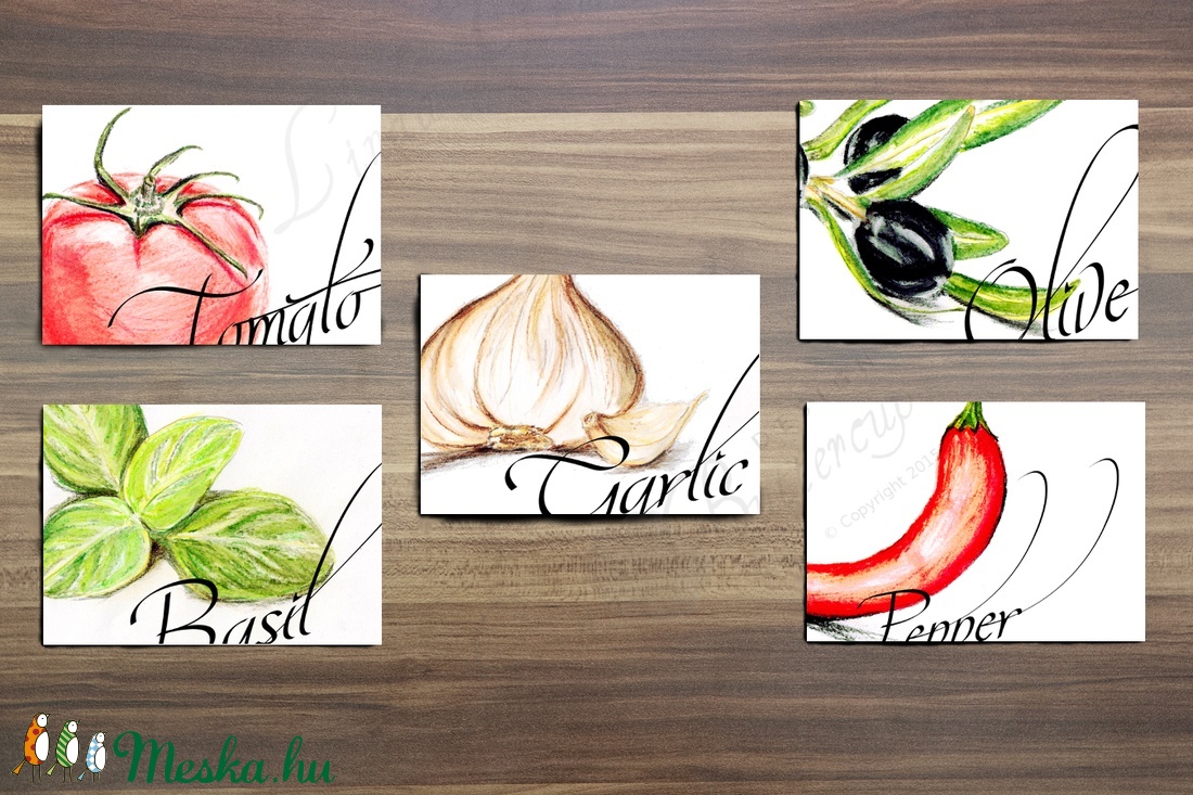 Konyhai falikép, konyha dekoráció, Olasz fűszer, Zöldség festmény, zöldségek, paradicsom, oliva, paprika, hagyma,kitchen -  - Meska.hu