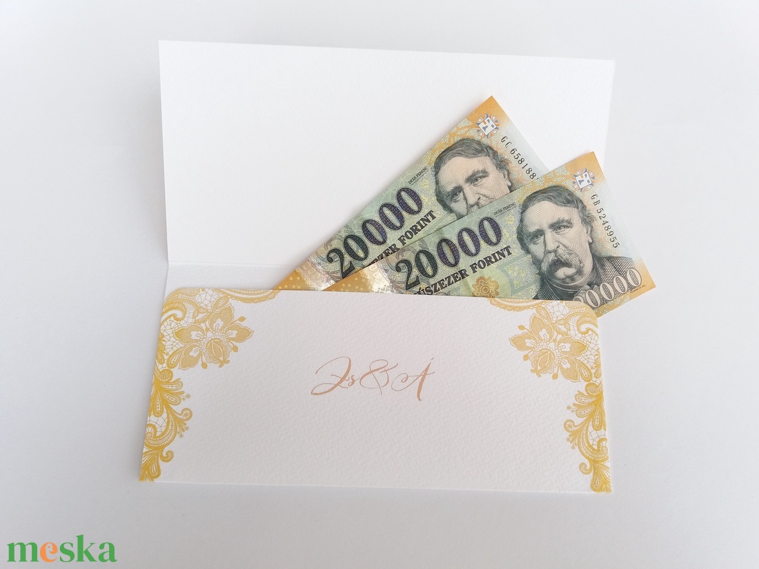 Pénzátadó boríték, Nászajándék, Gratulálunk képeslap, Esküvői Gratuláció, virágos, pénz átadó lap, vintgae, hortenzia - esküvő - emlék & ajándék - nászajándék - Meska.hu