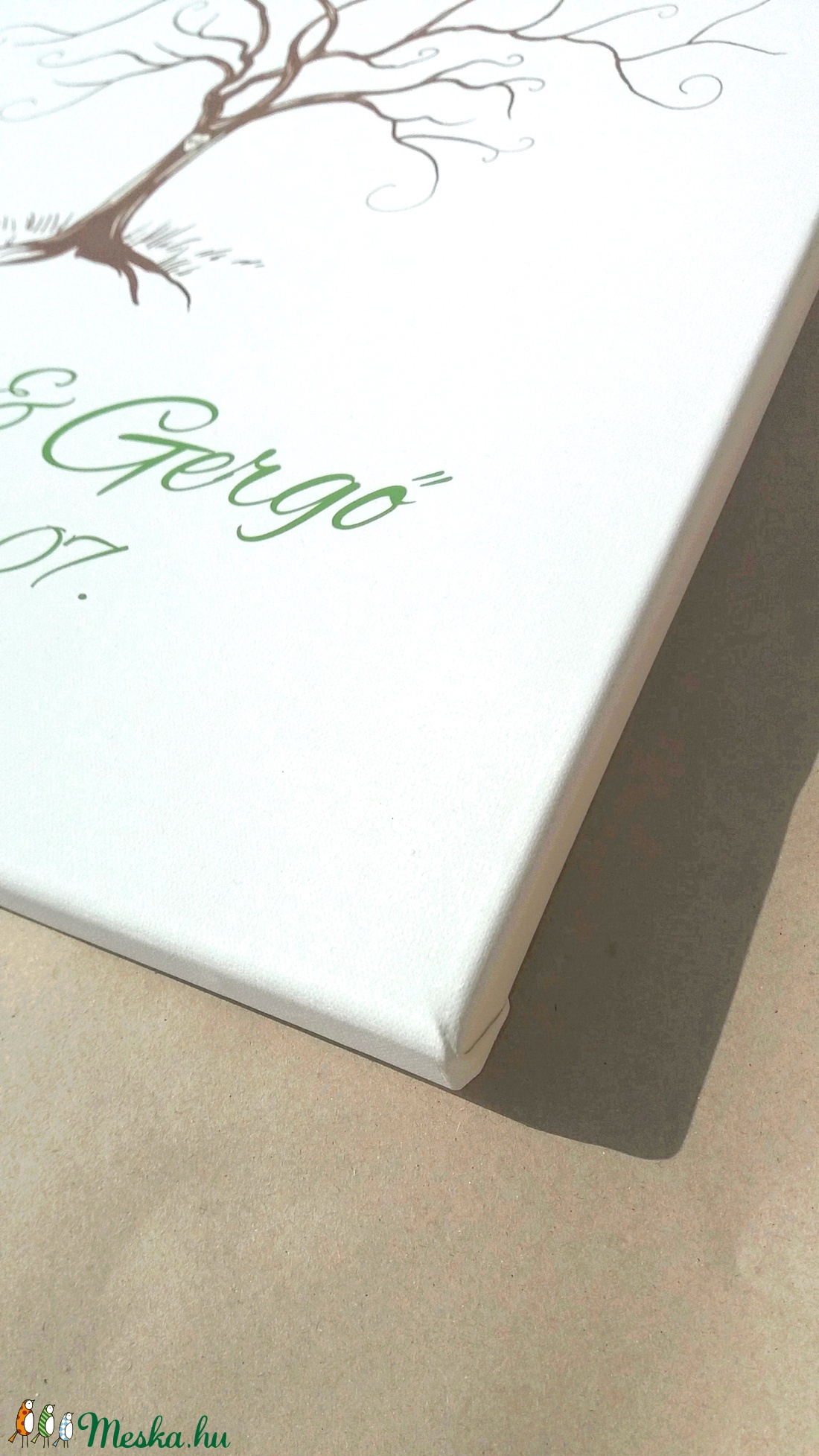 Esküvői ujjlenyomatfa, vászon kép Esküvői fa, vendégkönyv, Fa festmény, Esküvői dekor, emlkékkönyv, nászajándék -  - Meska.hu