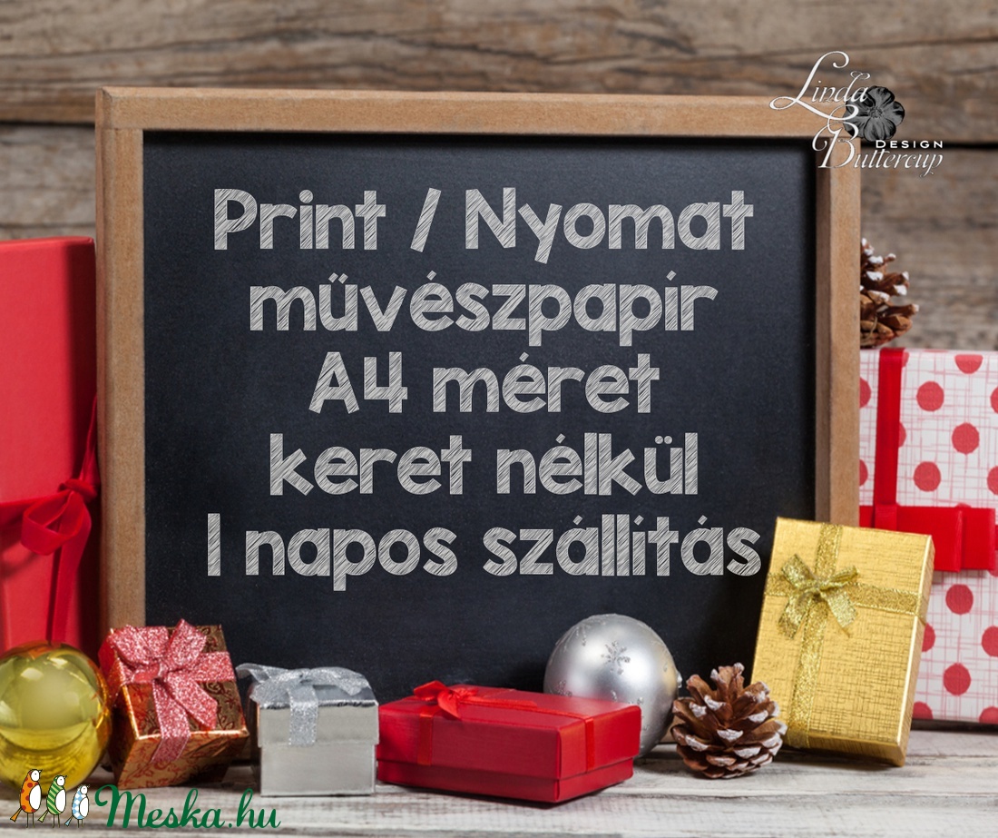 Vintage kép, Print, Vintage karácsonyi kép, dekoráció, dekor, falikép, Adventi, fenyő, magyal, holly, botanikus, növény - karácsony - karácsonyi lakásdekoráció - karácsonyi lakásdíszek - Meska.hu