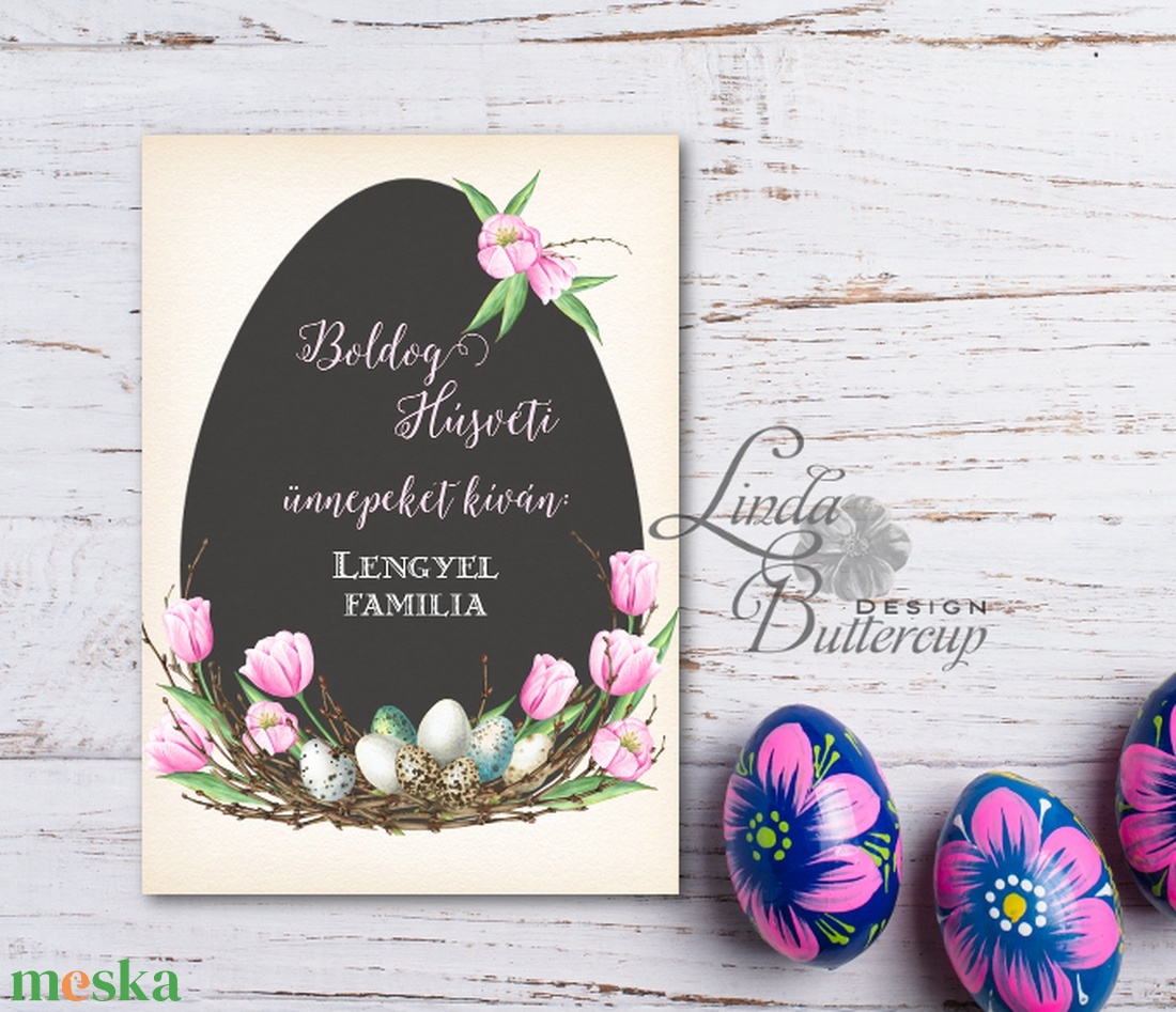 Húsvéti Képeslap, Húsvéti lap, Boldog Húsvétot, Húsvéti üdvözlőlap, Húsvéti Nyuszi, Nyúl, tojás, vicces, Boldog nyulat - otthon & életmód - papír, írószer - ajándékozás kellékei - meghívó - Meska.hu