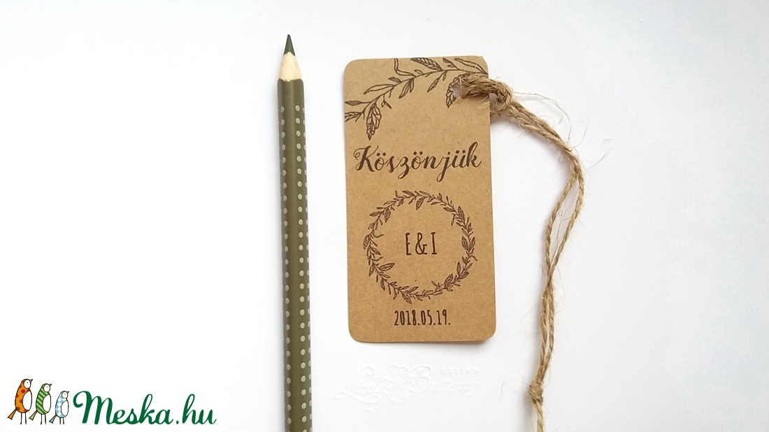 Köszönet kártya, ajándékkísérő,köszönet ajándék, esküvői kísérőkártya, köszönjük, romantikus, arany, virágos, rózsa -  - Meska.hu