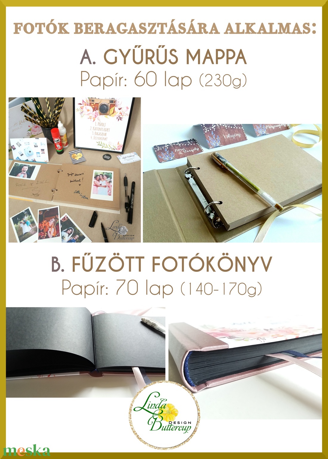 Esküvői Emlékkönyv, Réti virágos, könyv, rusztikus, bohém, réti virágos, Esküvői vendégkönyv, pajta, tanya, vadvirágos - esküvő - emlék & ajándék - vendégkönyv - Meska.hu