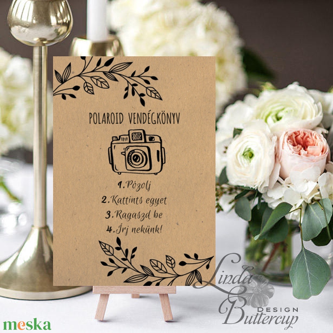 Polaroid fotó Esküvői Felirat A4, fénykép, fotó albumhoz, Esküvői kép, Dekor, Esküvői felirat, natúr, kraft, barna - esküvő - dekoráció - helyszíni dekor - Meska.hu