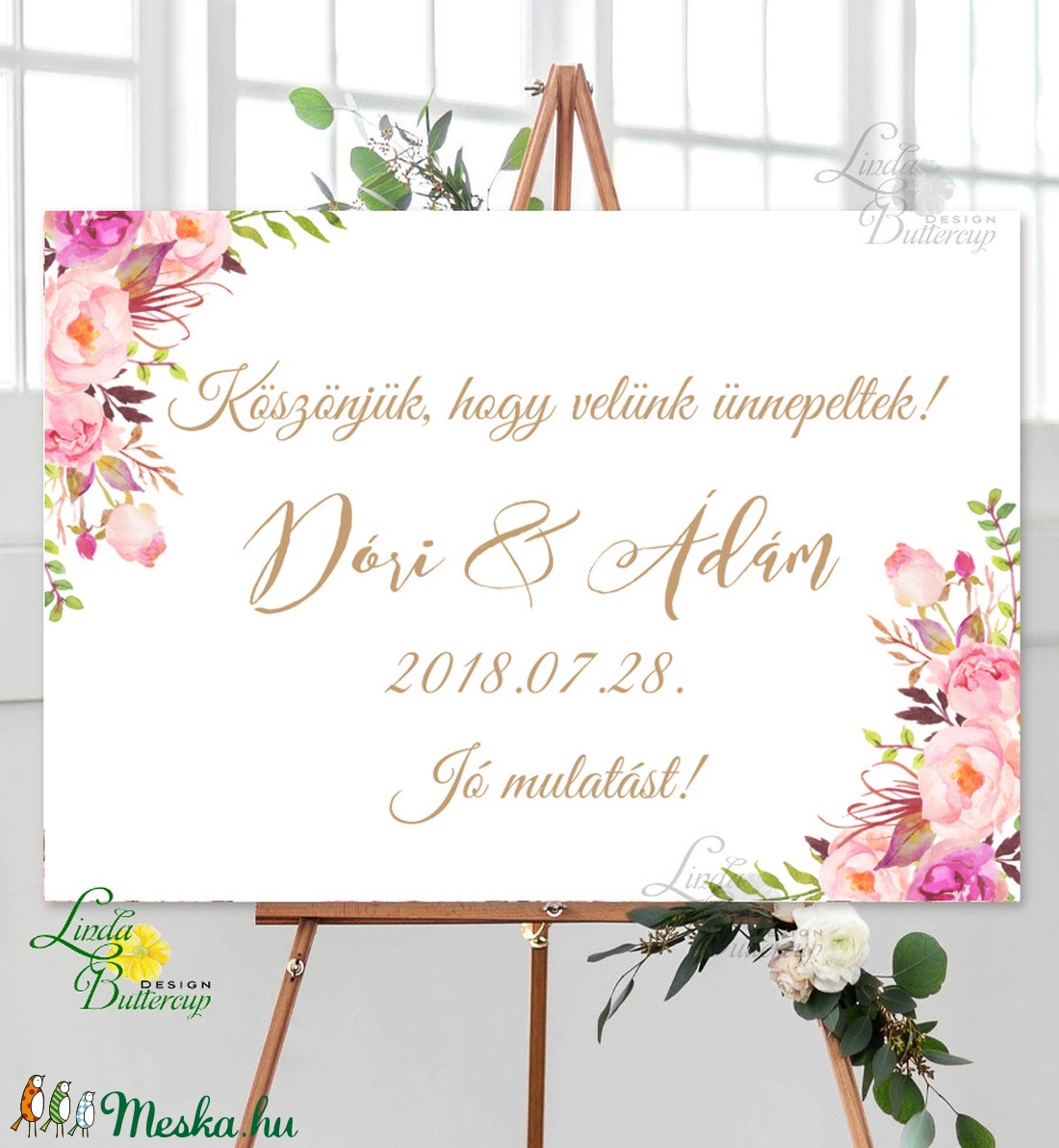 Esküvői Poszter A3, Esküvői kép, Esküvő Dekor, Felirat, Tábla, romantikus, köszönjük felirat, üdvözlő -  - Meska.hu