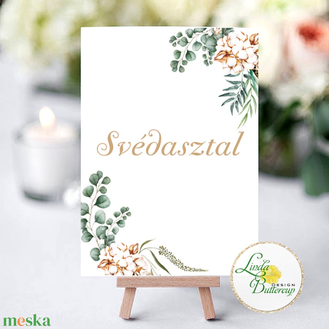 Esküvői dekoráció, felirat, Asztalszám kártya, Dekoráció, kellék, bohém, greenery rusztikus - esküvő - dekoráció - tábla & jelzés - Meska.hu