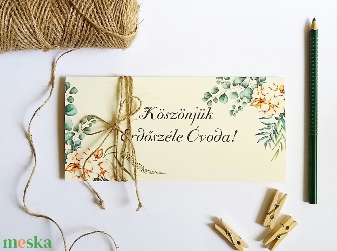 Pénzátadó boríték, Ballagásra, Évzáró, Gratulálunk képeslap, Gratuláció, greenery, pénz átadó lap, vintgae, érettségi - otthon & életmód - papír, írószer - ajándékozás kellékei - pénzátadó boríték - Meska.hu