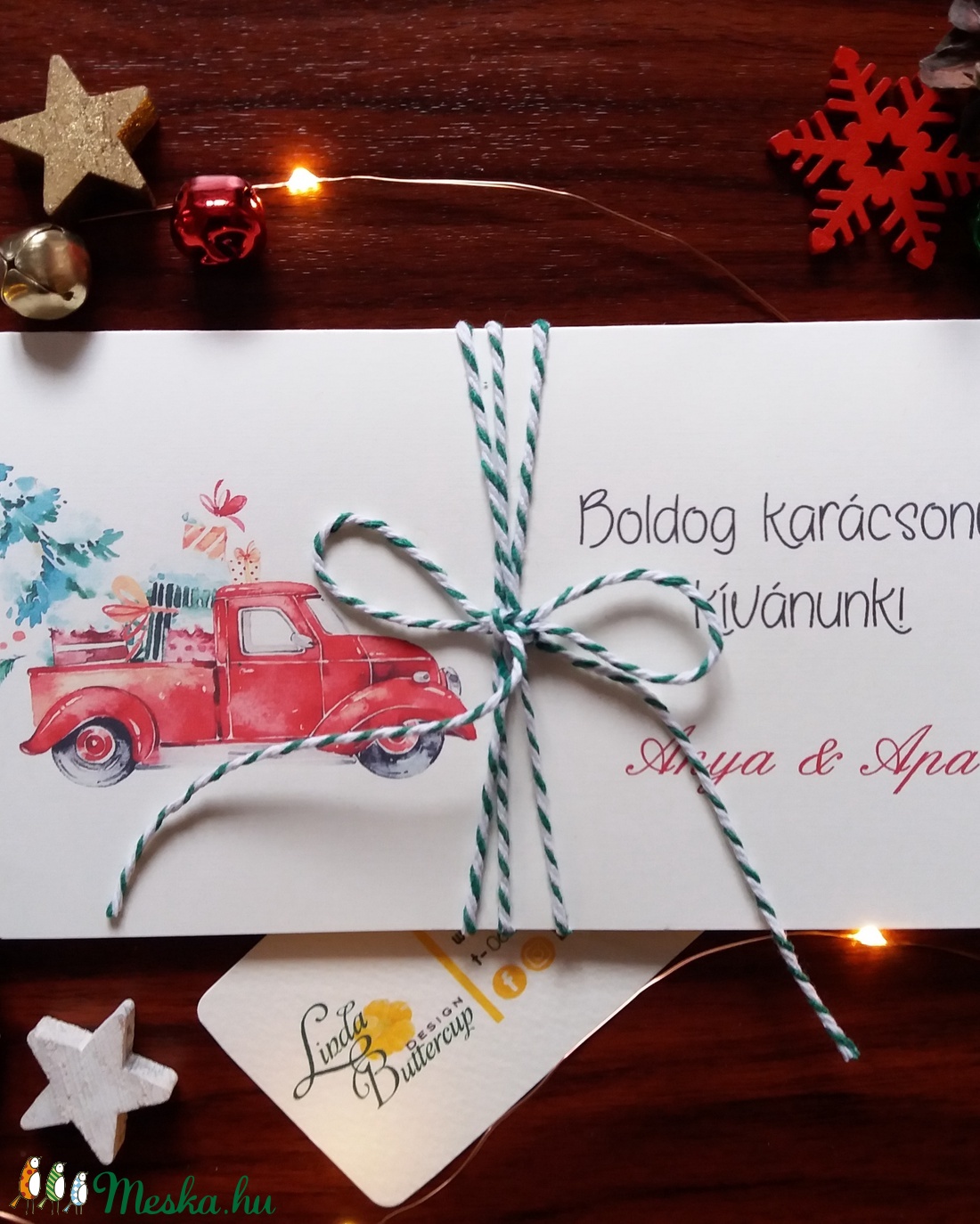 Karácsonyi ajándék, Pénzátadó boríték, utalvány átadó, céges ajándék, pénz, képeslap, egyedi, személyre szóló, autó - karácsony - karácsonyi ajándékozás - karácsonyi képeslap, üdvözlőlap, ajándékkísérő - Meska.hu