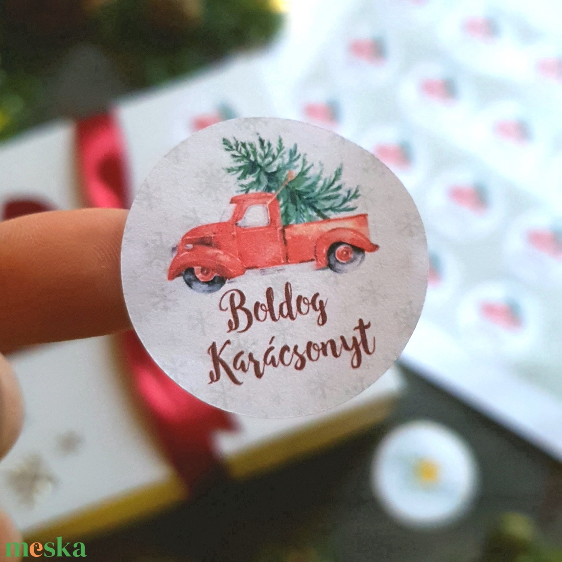 MATRICA, 20db, piros autó, fenyő, körmatrica, kör, címke, Karácsonyi Ajándékkísérő, cédula, vignetta, levonó, sticker - karácsony - karácsonyi ajándékozás - karácsonyi képeslap, üdvözlőlap, ajándékkísérő - Meska.hu MATRICA, 20db, piros autó, fenyő, körmatrica, kör, címke, Karácsonyi Ajándékkísérő, cédula, vignetta, levonó, sticker - karácsony - karácsonyi ajándékozás - karácsonyi képeslap, üdvözlőlap, ajándékkísérő - Meska.hu